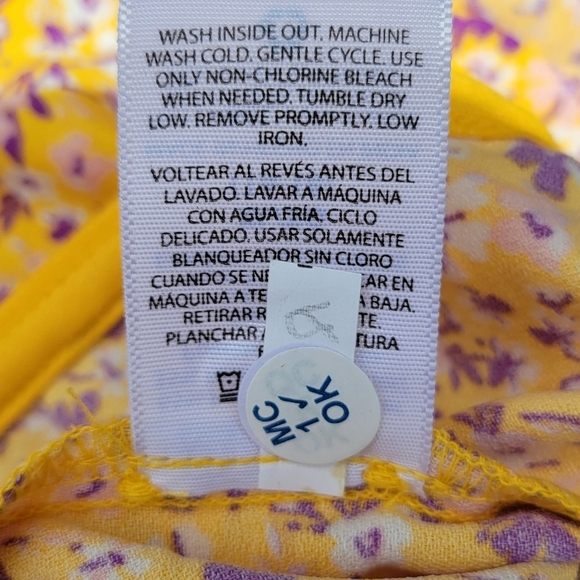 NWT Time and Tru ~ Yellow and Purple Floral Dress ~ Size XL - Picture 8 of 9